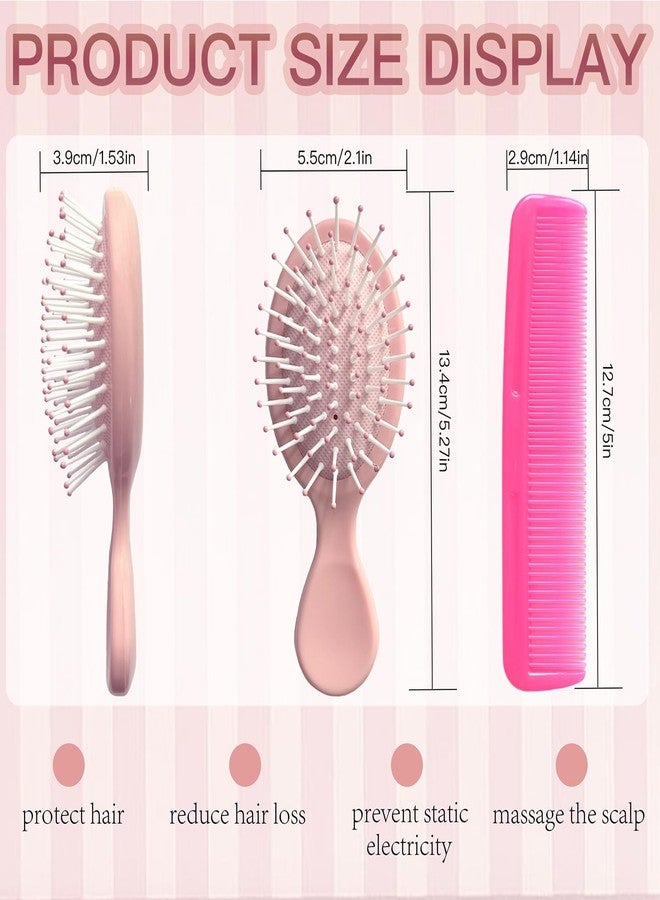 Goiio 112 Pieces Mini Hair Brush, Detangling Hair Combs Set, Include 56 Travel Mini Brush for Hair 56 Fine Wide Hair Combs Wet Dry Hair for Girls Women Boys Men - Image 2