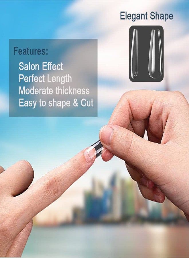 SYGA Tshape False Nails and Glue Bottle Professional Brush On Nail Tip Glue for Press On Nails Fake Nails Long Lasting Press On Nails for Women and Girls- Transparent, 500 pieces - Image 5