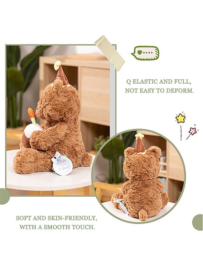 Beyond Stuffed Teddy Bear 30cm, Birthday Cake Bear, Shaggy Stuffed Brown Bear, Birthday Gift for All Age (Brown)  - Image 3