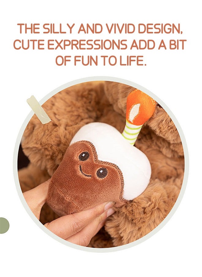 Beyond Stuffed Teddy Bear 30cm, Birthday Cake Bear, Shaggy Stuffed Brown Bear, Birthday Gift for All Age (Brown)  - Image 2