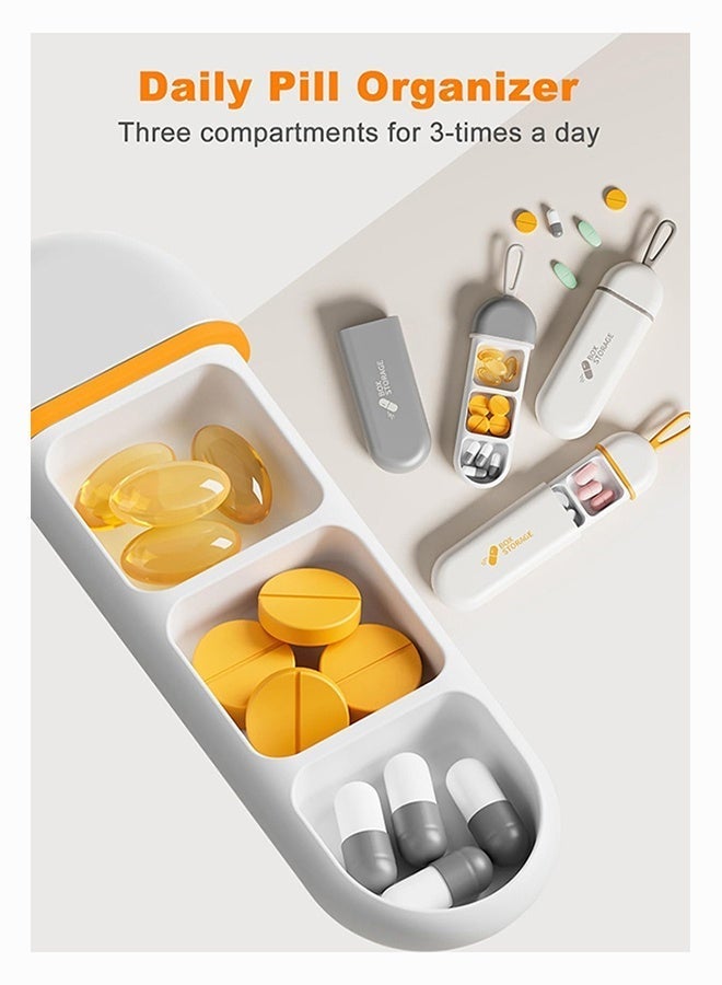 BELANO Travel Pill Organizer Box with 3 Compartments, Waterproof and BPA-Free Mini Pill Case for Daily Use and Travel – WHITE/GREY - Image 5
