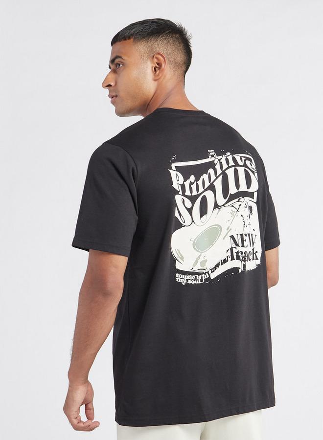 سبلاش فيڤ تيشيرت بياقة ضيقة وأكمام قصيرة وطبعات جرافيك - Image 3