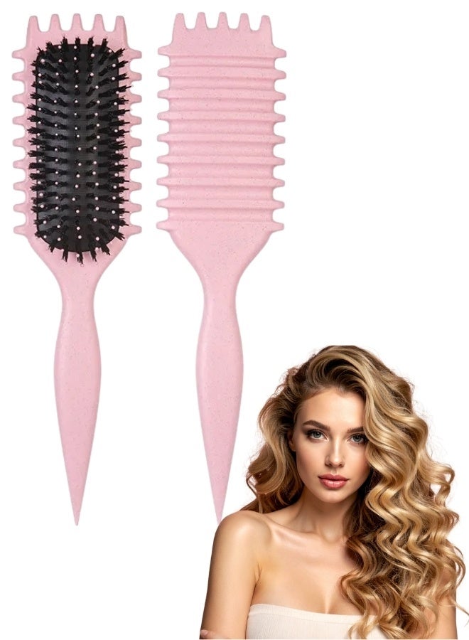 NIKITA.VIVI مشط تجعيد الشعر لتحديد التسريحات - مشط تجعيد الشعر الأفضل مع أسنان وفرشاة شعر لتصفيف وتشكيل الشعر المجعد وتقليل الشد وفصل التجاعيد للحصول على تجاعيد محددة - وردي - Image 1