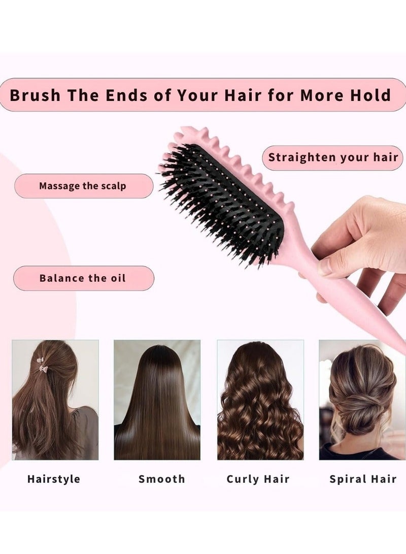 NIKITA.VIVI مشط تجعيد الشعر لتحديد التسريحات - مشط تجعيد الشعر الأفضل مع أسنان وفرشاة شعر لتصفيف وتشكيل الشعر المجعد وتقليل الشد وفصل التجاعيد للحصول على تجاعيد محددة - وردي - Image 4