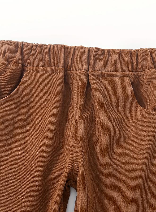 Take Two Boys Brown Solid Corduroy Pants - Image 3