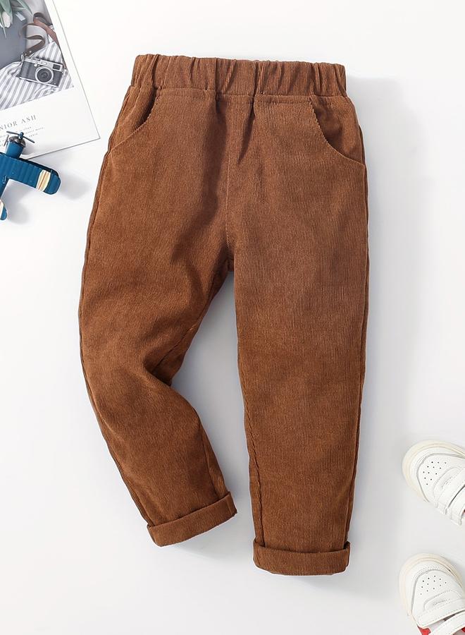 Take Two Boys Brown Solid Corduroy Pants - Image 1