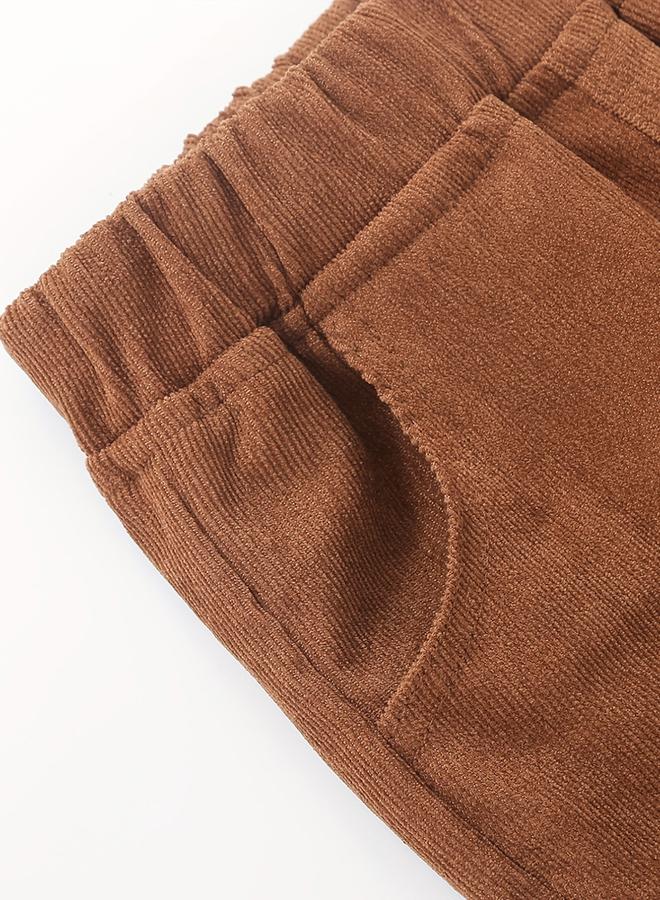 Take Two Boys Brown Solid Corduroy Pants - Image 5