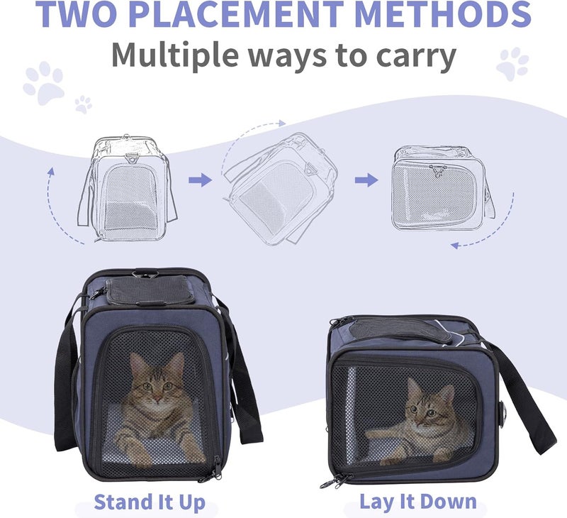 Petsfit Transport Bag Cat & Dog Bag Aeroplane | Flight Bag for Dogs & Transport Box Cat | Flightworthy Pet Bag | Safe Transport in Car, Plane and Train, S/Blue - Image 2