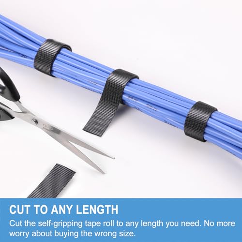 QTBLY 1in x 24ft | Hook and Loop Straps Heavy Duty | Double Sided Self-Gripping Strips | Reusable Multi-Purpose Wrap Roll for Home, Office, Data Center, and More - Image 4