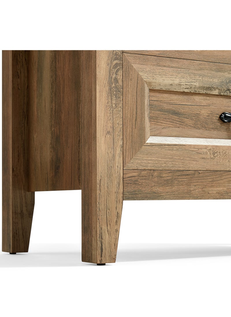 LINSY HOME LINSY HOME -  Wood Dresser Chest, closet Cabinet With 5 Drawers , Dressers Organizer for Bed Room Living Room, Closet, Nursery,Rustic Brown Color, size 69.8L*39.8W*114H cm  - Image 4