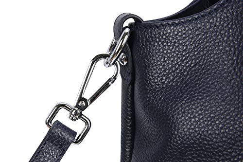 Iswee Ladies Leather Handbags and Purses Leather Bags for Women Shoulder Hand Bags Western Pocketbooks Satchel Hobo Tote Top Handle Cross Body Bag (Navy Blue) - Image 4