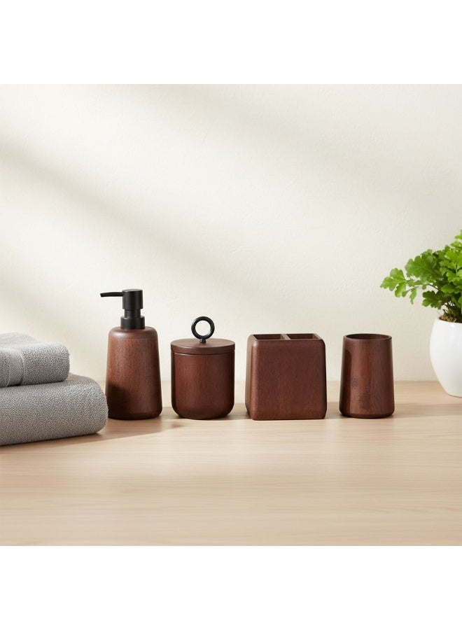DANUBE HOME كوب فلوارا الخشبي بلون البلوط البني منظم الحمام 7.8 × 10.5 سم - Image 4