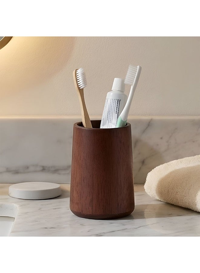 DANUBE HOME كوب فلوارا الخشبي بلون البلوط البني منظم الحمام 7.8 × 10.5 سم - Image 3