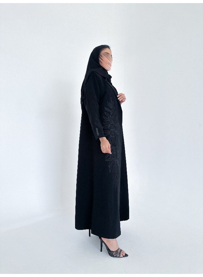آية MW1341 عباية بليزر بتطريز اسود - Image 3