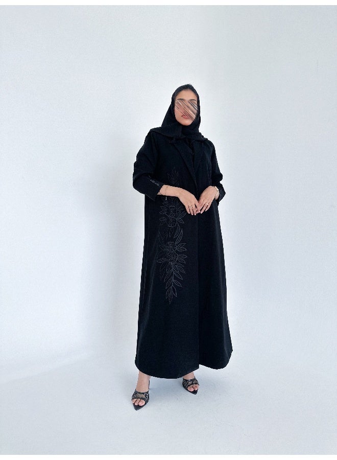 آية MW1341 عباية بليزر بتطريز اسود - Image 5