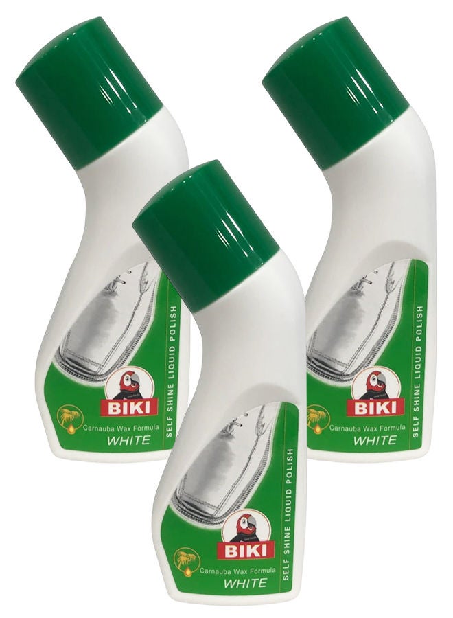 Biki Liquid White Shoe Polish 3x75ml