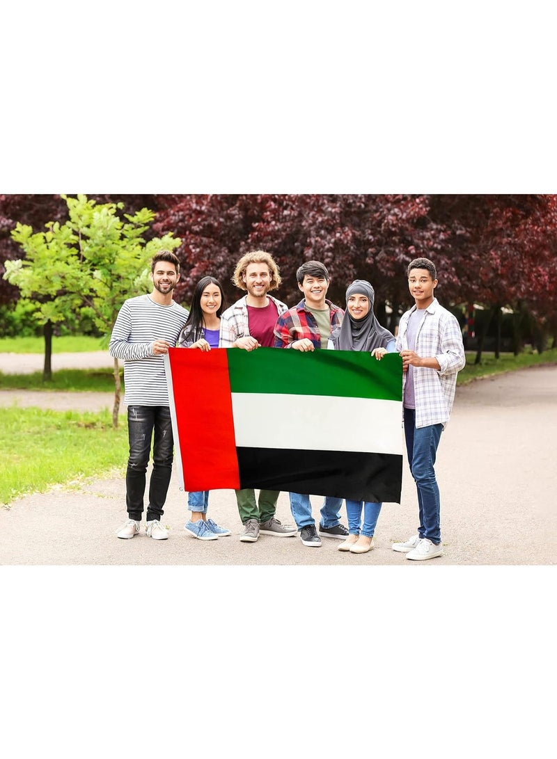 إي وورلد علم الإمارات للاحتفال – علم لليوم الوطني، المنزل، المكتب وديكورات الفعاليات | للاستخدام الداخلي والخارجي | عبوة 1 و2, 300 × 150 cm - Image 5