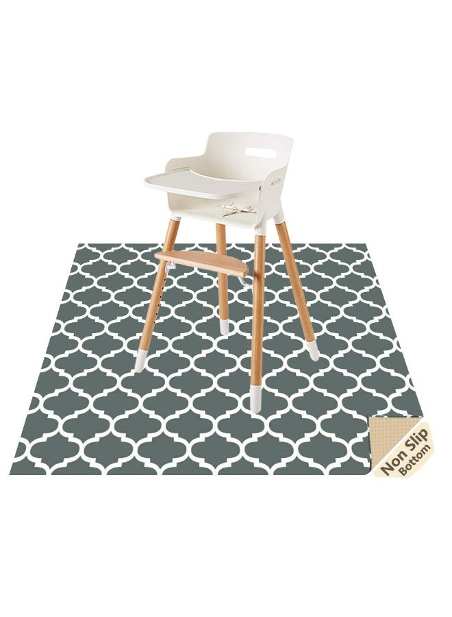 CLCROBD Splat Mat for Under High Chair/Arts/Crafts by CLCROBD, 51" Baby Anti-Slip Food Splash and Spill Mat for Eating Mess, Waterproof Floor Protector and Table Cloth (Lattice) - Image 1