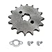 Wevdn Motorcycle Front Engine Sprocket 42816T 17mm Mini Bike ATV Sprocket with Washer 2 Bolts Engine Sprocket for 50cc 70cc 90cc 125cc 140cc 160cc Quard Dirt Bike Motorcycle 16T - Image 2