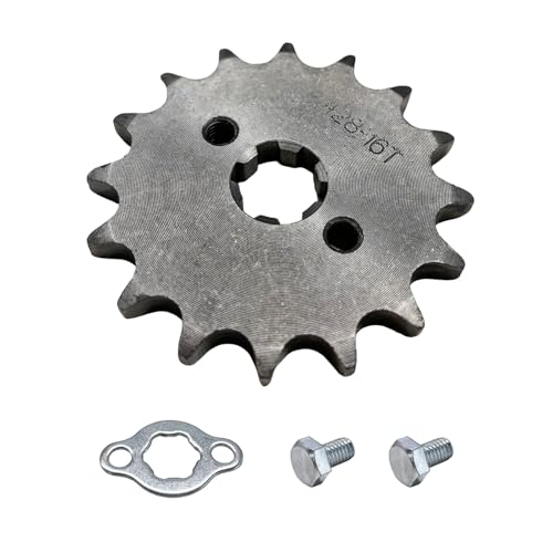 Wevdn Motorcycle Front Engine Sprocket 42816T 17mm Mini Bike ATV Sprocket with Washer 2 Bolts Engine Sprocket for 50cc 70cc 90cc 125cc 140cc 160cc Quard Dirt Bike Motorcycle 16T - Image 1