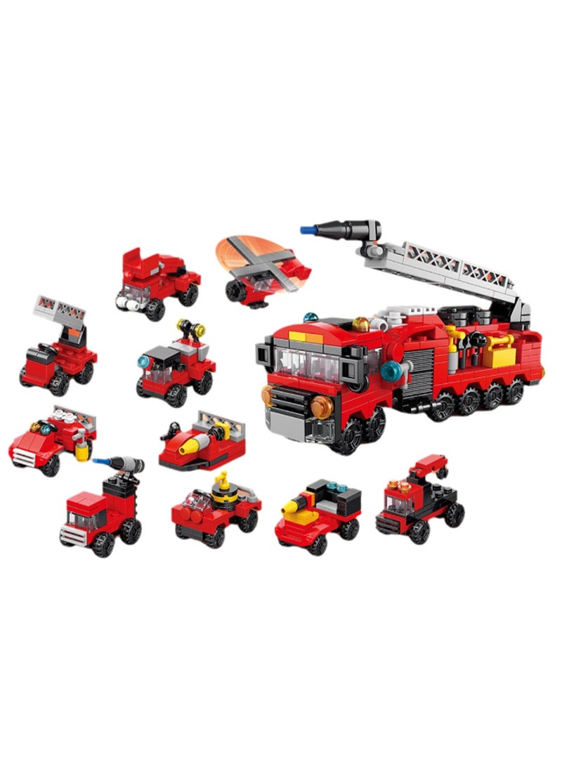 10-In-1 Special Fire Truck, Building Block Assembly Kit Game And Engineering Toy, Suitable For Children And Teenagers, Suitable For Gifts  - Image 1