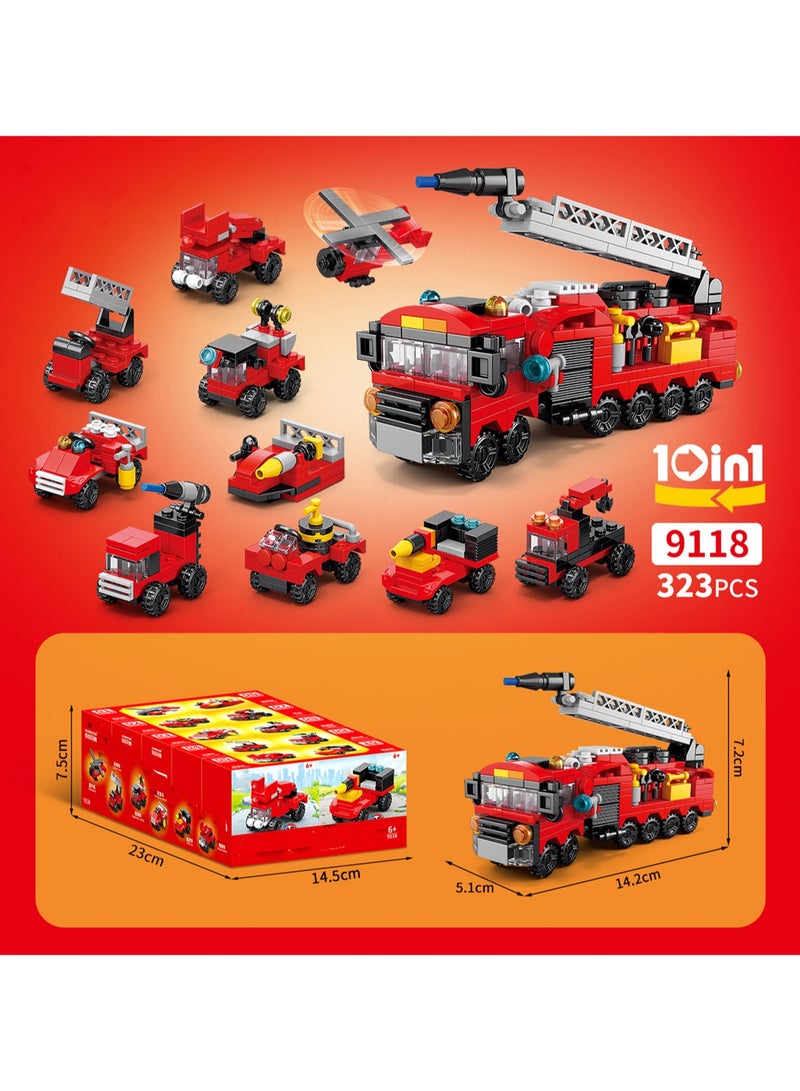 10-In-1 Special Fire Truck, Building Block Assembly Kit Game And Engineering Toy, Suitable For Children And Teenagers, Suitable For Gifts  - Image 2