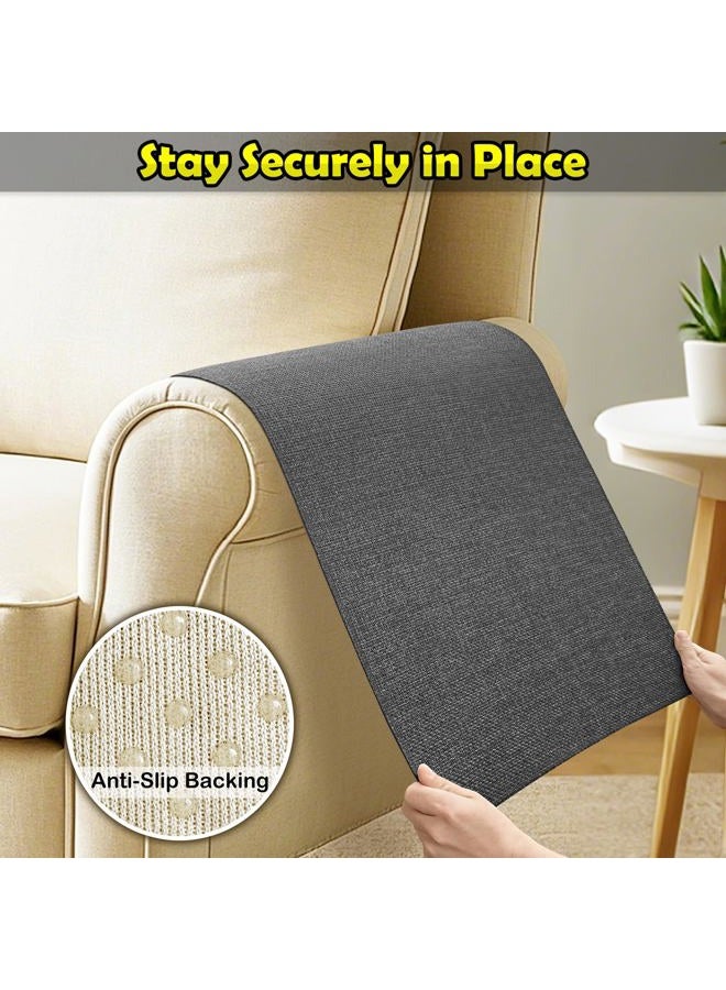LovoGemy Couch Arm Covers, Waterproof Armrest Cover for Sofa, Armchair, Loveseat, Non-Slip Recliner Arm Cover, Sofa Arm Covers, Headrest Covers, Arm Chair Covers Set of 2 (Dark Gray, 24"×20") - Image 5