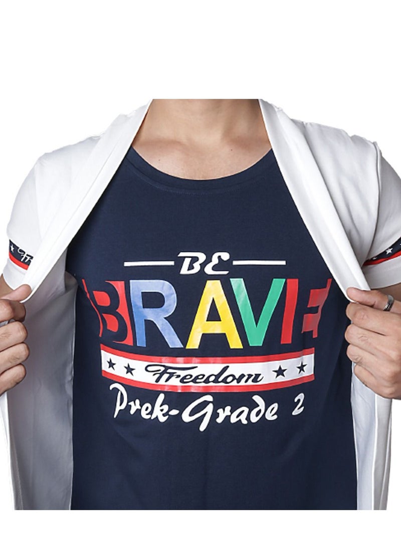 Minora Men Printed Causal Crew Neck T-Shirt - Image 3