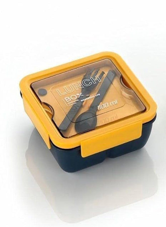 DUANT Big BITE Lunch Box Capacity Leak-Proof Lunch Container for Office, School & Travel Food Storage Box with Multiple Compartments & Snap Lock Lid Microwave & Dishwasher Safe Tiffin (Multicolor) - Image 5