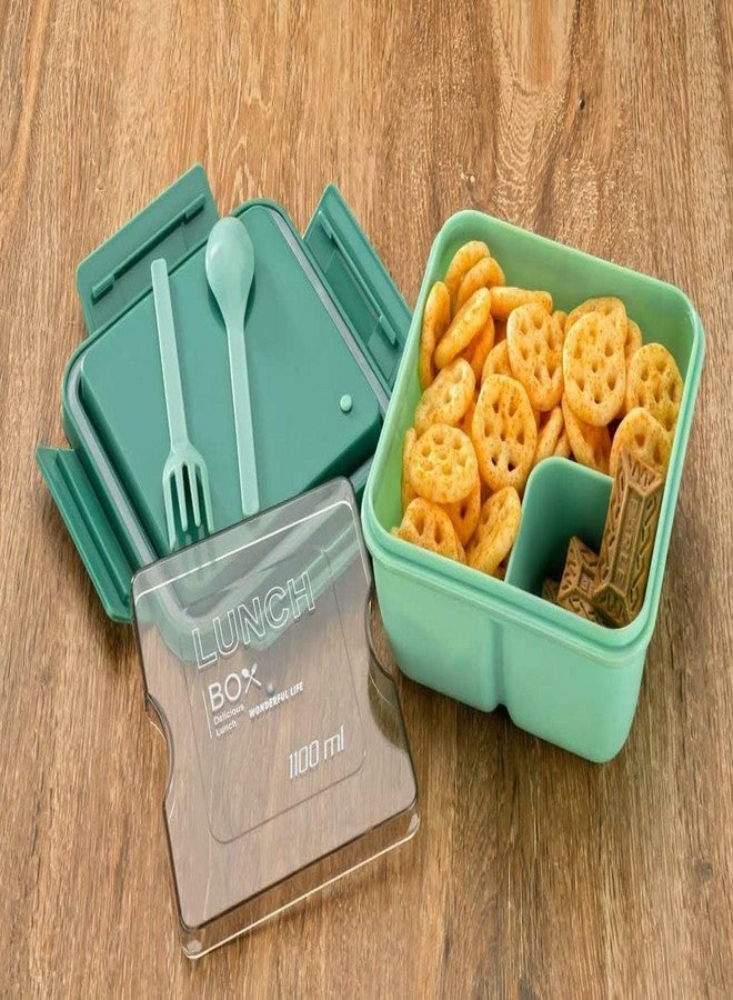 DUANT Big BITE Lunch Box Capacity Leak-Proof Lunch Container for Office, School & Travel Food Storage Box with Multiple Compartments & Snap Lock Lid Microwave & Dishwasher Safe Tiffin (Multicolor) - Image 4