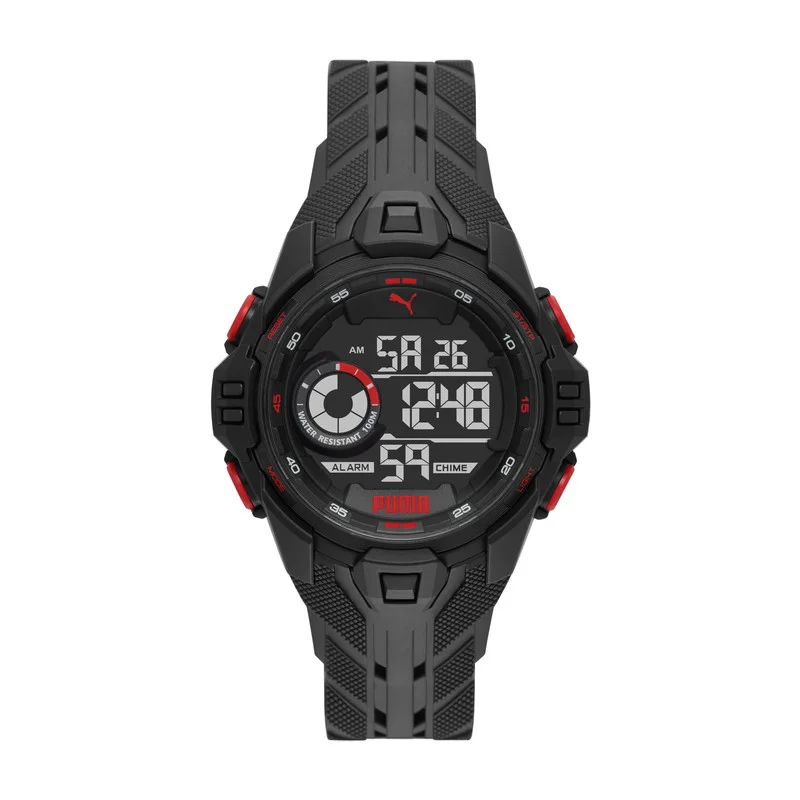 PUMA Digital Mechanical Watch for Men With Black Polyurethane Band- 10 ATM - PU P5042