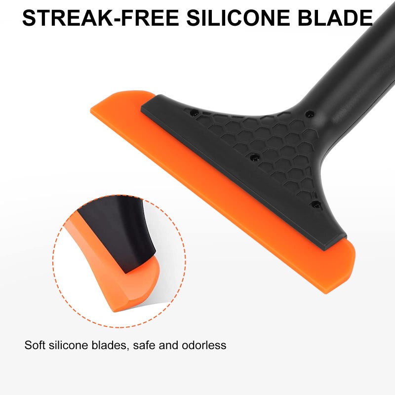 SetSail Shower Squeegee for Glass Doors, Small Squeegee for Shower Glass Door Mini Silicone Squeegee for Window, Door, Bathroom, Mirror, Car Window - Image 3