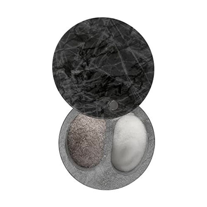 Fox Run Black Marble Double Salt Cellar Black 4 x 4 x 2.5