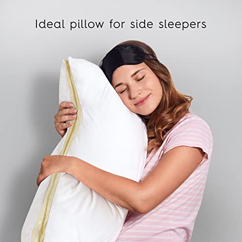 SPREAD SPAIN Microfiber Royal Luxury Pillow With Cotton Case for Sleeping & Neck Pain Relief - Suitable for Back, Side & Stomach Sleeper, 45 x 68 cm, White (Pack of 2) - Image 5