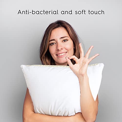 SPREAD SPAIN Microfiber Royal Luxury Pillow With Cotton Case for Sleeping & Neck Pain Relief - Suitable for Back, Side & Stomach Sleeper, 45 x 68 cm, White (Pack of 2) - Image 4