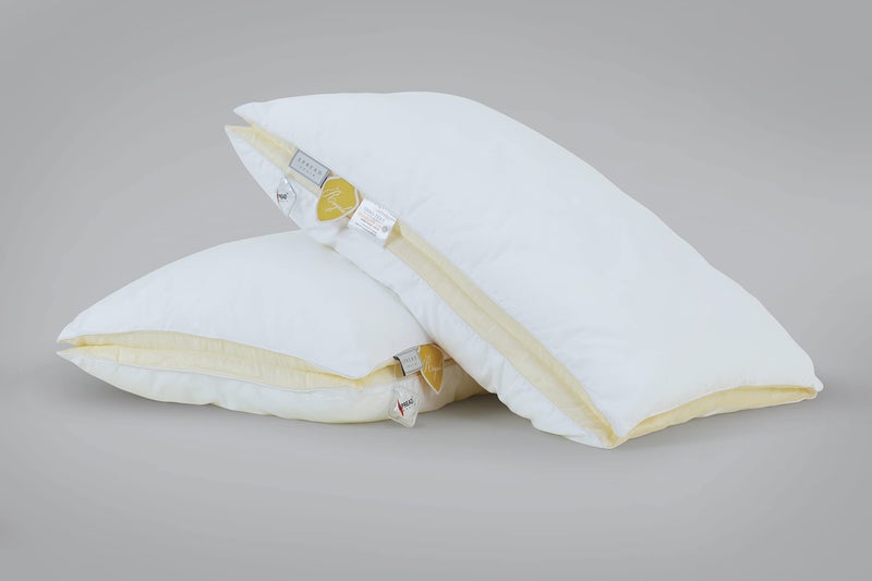 SPREAD SPAIN Microfiber Royal Luxury Pillow With Cotton Case for Sleeping & Neck Pain Relief - Suitable for Back, Side & Stomach Sleeper, 45 x 68 cm, White (Pack of 2) - Image 1