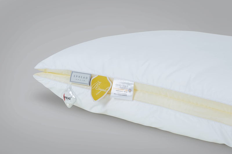 SPREAD SPAIN Microfiber Royal Luxury Pillow With Cotton Case for Sleeping & Neck Pain Relief - Suitable for Back, Side & Stomach Sleeper, 45 x 68 cm, White (Pack of 2) - Image 3