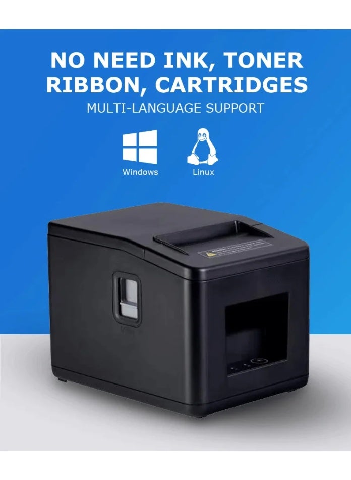 FTTEGO Direct Line Thermal Label Printer – High-Speed 80mm POS Receipt Printer with USB & LAN Connectivity, Auto Cutter, ESC/POS Compatibility, and Long-Lasting Durability for Retail and Business Environments - Image 1