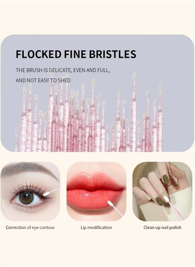 JIEMOREWOO 150pcs Professional Disposable Eyelash Extension Kit Micro Cotton Swab Brushes Mascara and Lip Applicators for Salon and Home Use (Pink)  - Image 3