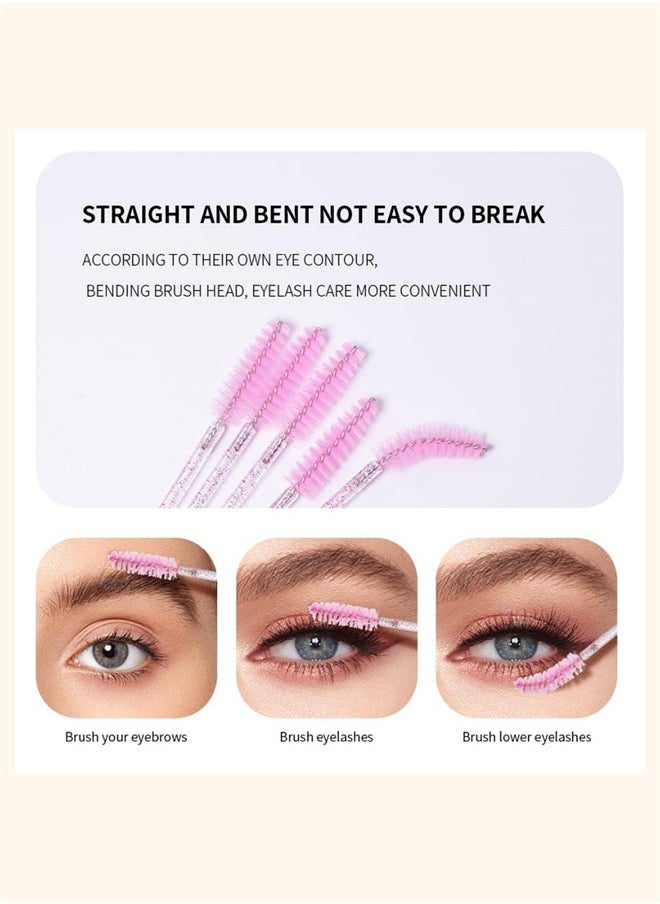 JIEMOREWOO 150pcs Professional Disposable Eyelash Extension Kit Micro Cotton Swab Brushes Mascara and Lip Applicators for Salon and Home Use (Pink)  - Image 4