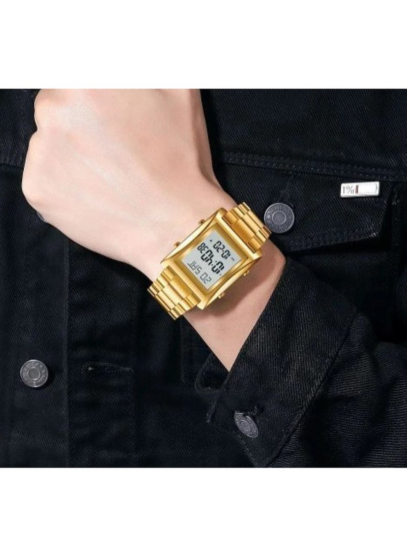 Al Salah - Deluxe Islamic Prayer Watch for Azan and Prayer Times, Gold Stainless Steel - WSG1 - Image 1