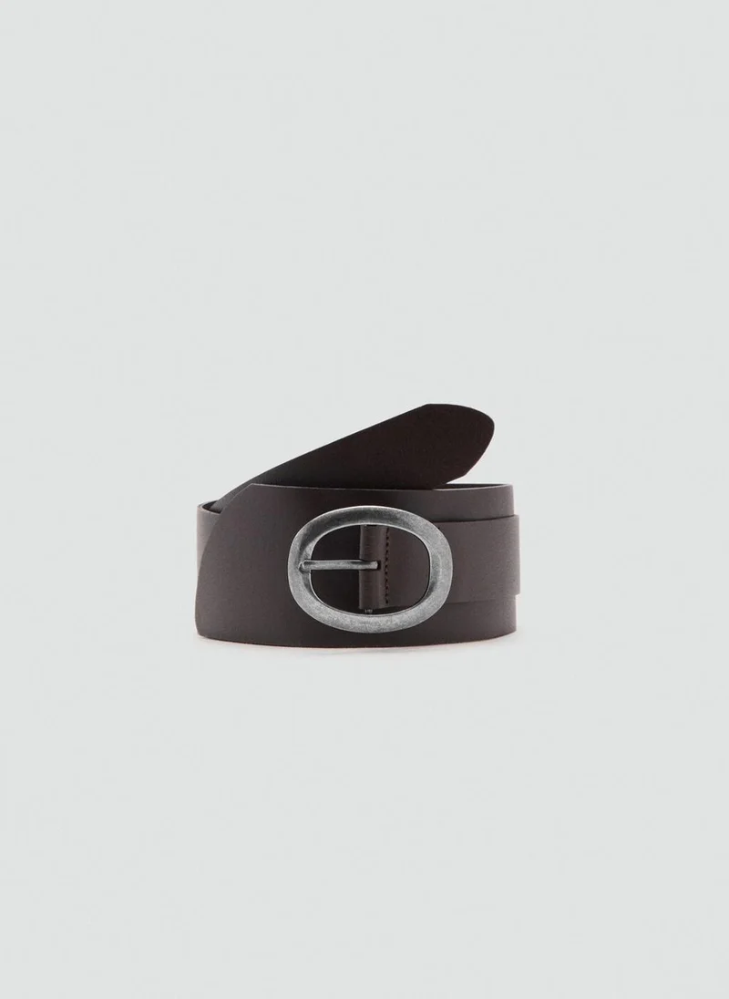 MANGO Leather OBI Belt