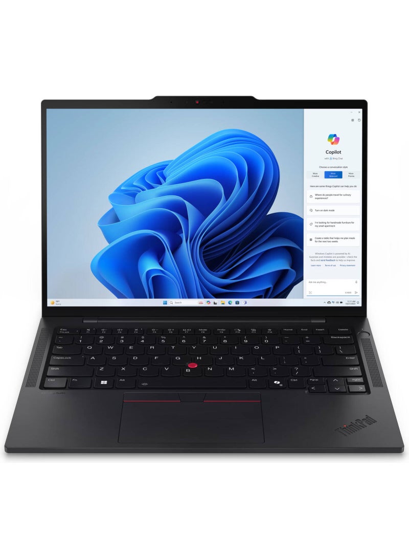 Lenovo ThinkPad T14s Gen5 Laptop, 14" WUXGA IPS Display, Intel Core Ultra 7 155U, 16GB RAM, 512GB SSD, Intel Graphics, English Keyboard, Windows 11 Pro, Black | 21LS0058US English BLACK - Image 1
