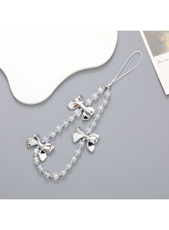 NIBEMINENT Beaded Phone Lanyard, Anti Lost Removable Wrist Strap, K2207 3 Butterflies Bracelet Pendant, Phone Keychain Lanyard