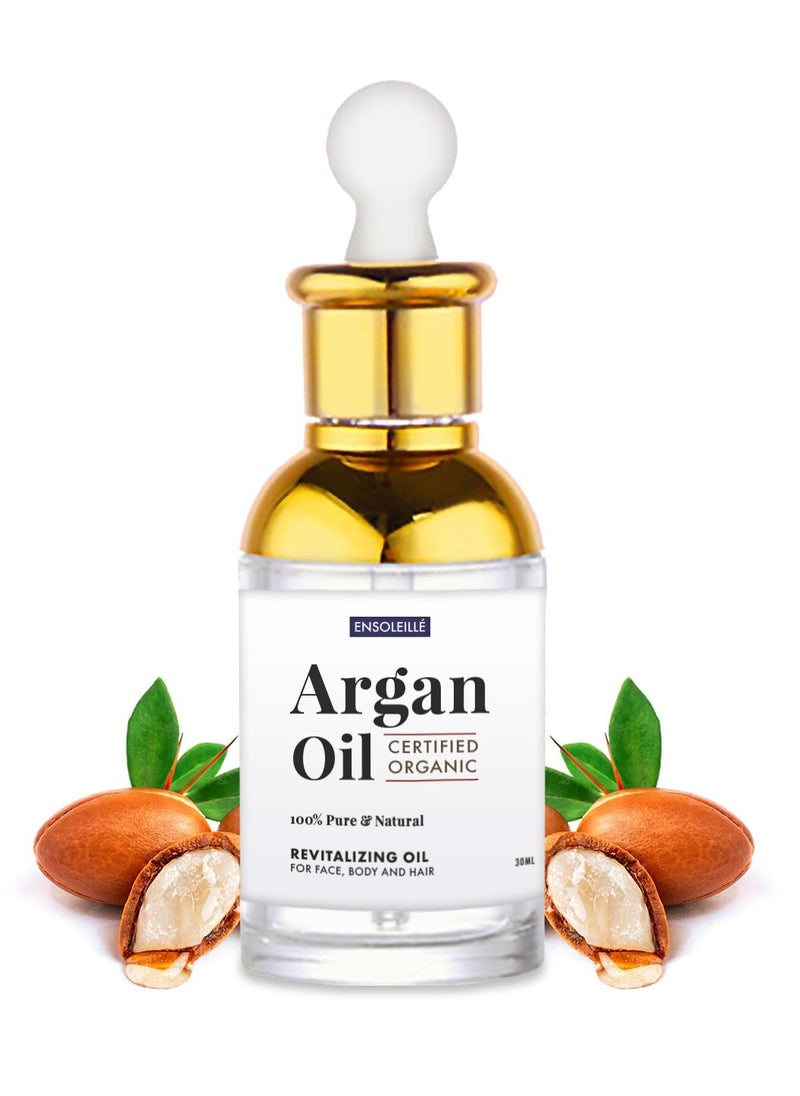ENSOLEILLE - Moroccan Argan Oil, USDA Certified Organic, Virgin, 100% Pure, Cold Pressed. Stimulate Growth for Dry and Damaged Hair. Skin Moisturizer. Nails Protector. - Image 1