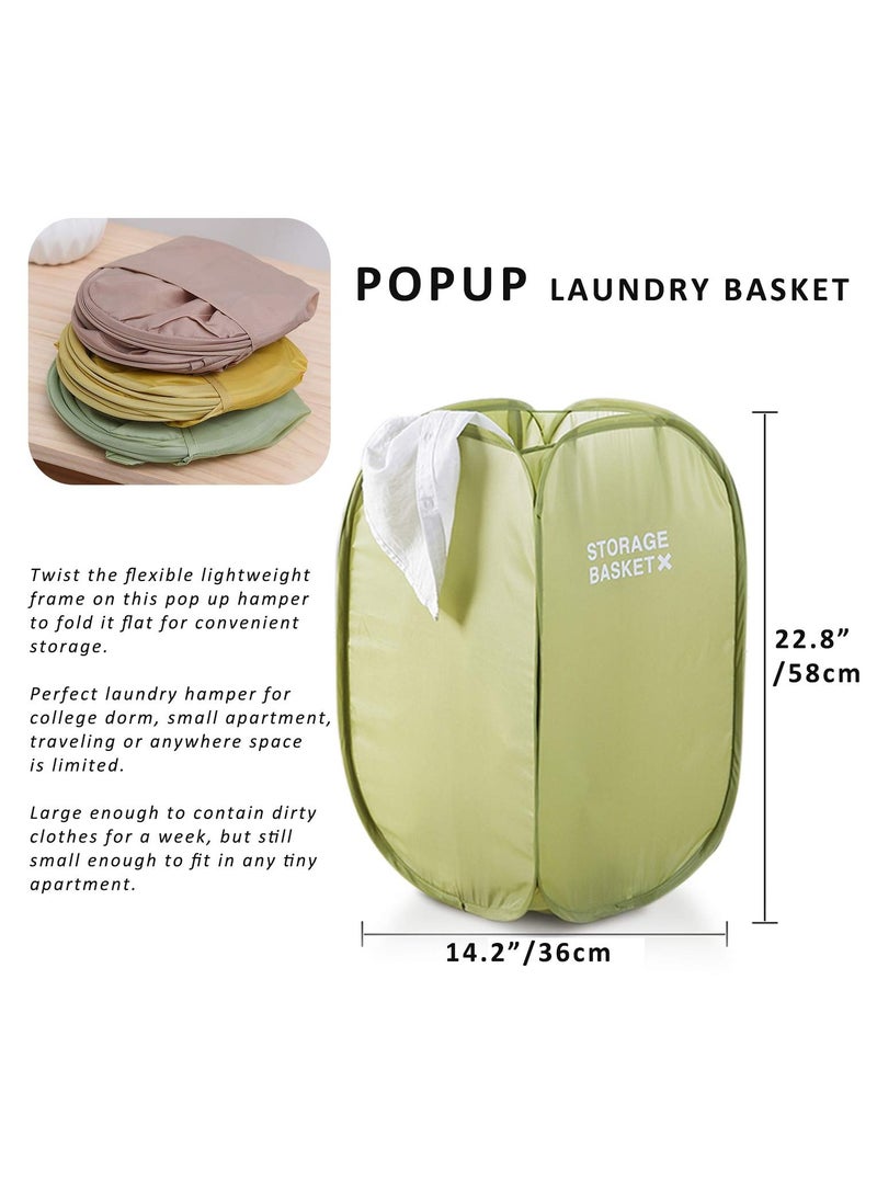 SOLARAE Collapsible Waterproof Popup Laundry Hamper, Foldable Laundry Baskets with Durable Handles for Kids Girl Boy College Dorm Llaundery Room Storage Travel Camping - Image 2