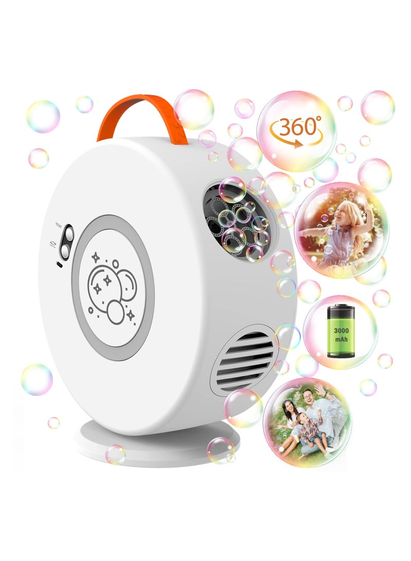 SYOSI Bubble Machine for Kids Automatic Bubble Blower, Rechargeable Battery Operated Portable Bubble Maker, for Little Boys Girls with Auto Rotated 90°/360° - Image 1
