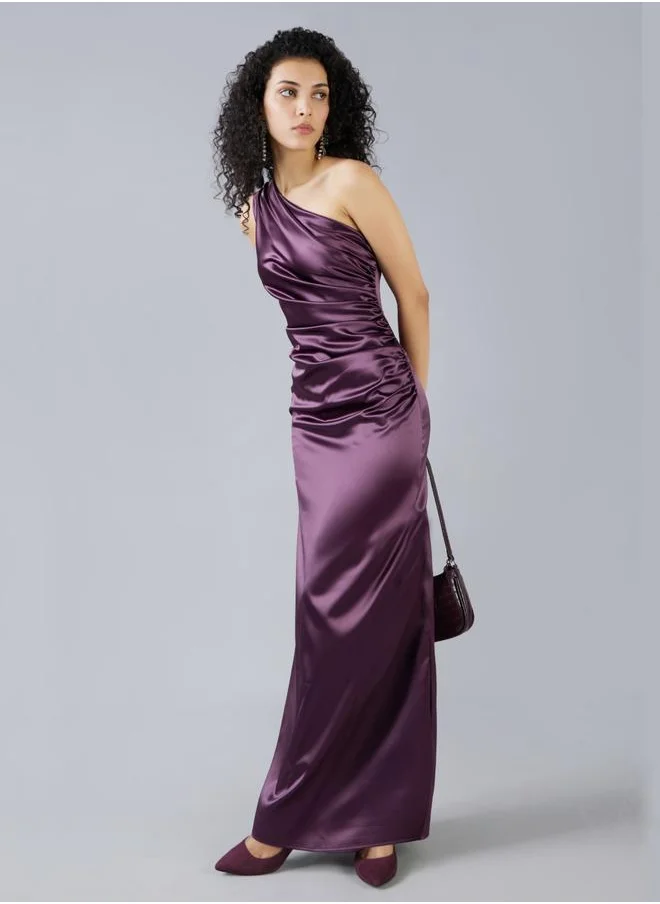 ميش Mish One shoulder straight fit maxi dress