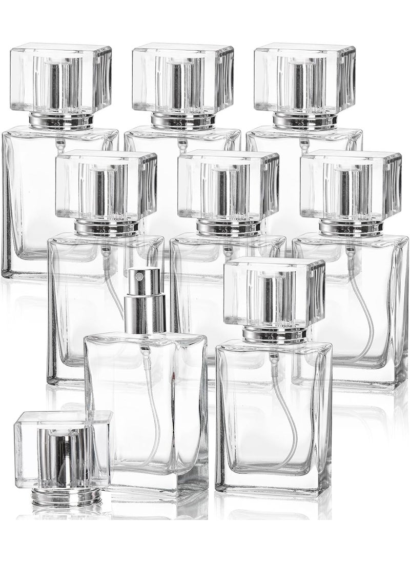 Foraineam Foraineam 8 Pieces 30ml / 1 oz. Fine Mist Perfume Spray Bottles, Clear Glass Cosmetic Atomizer Bottle, Refillable Travel Perfume Bottles Empty Fragrance Essential Oil Container with Spray Applicator 
