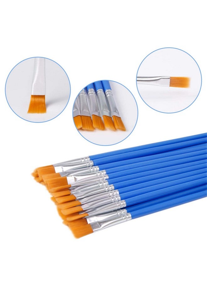UPINS 60 Pcs Flat Paint Brushes Small Brush Bulk For Detail Painting - Image 3